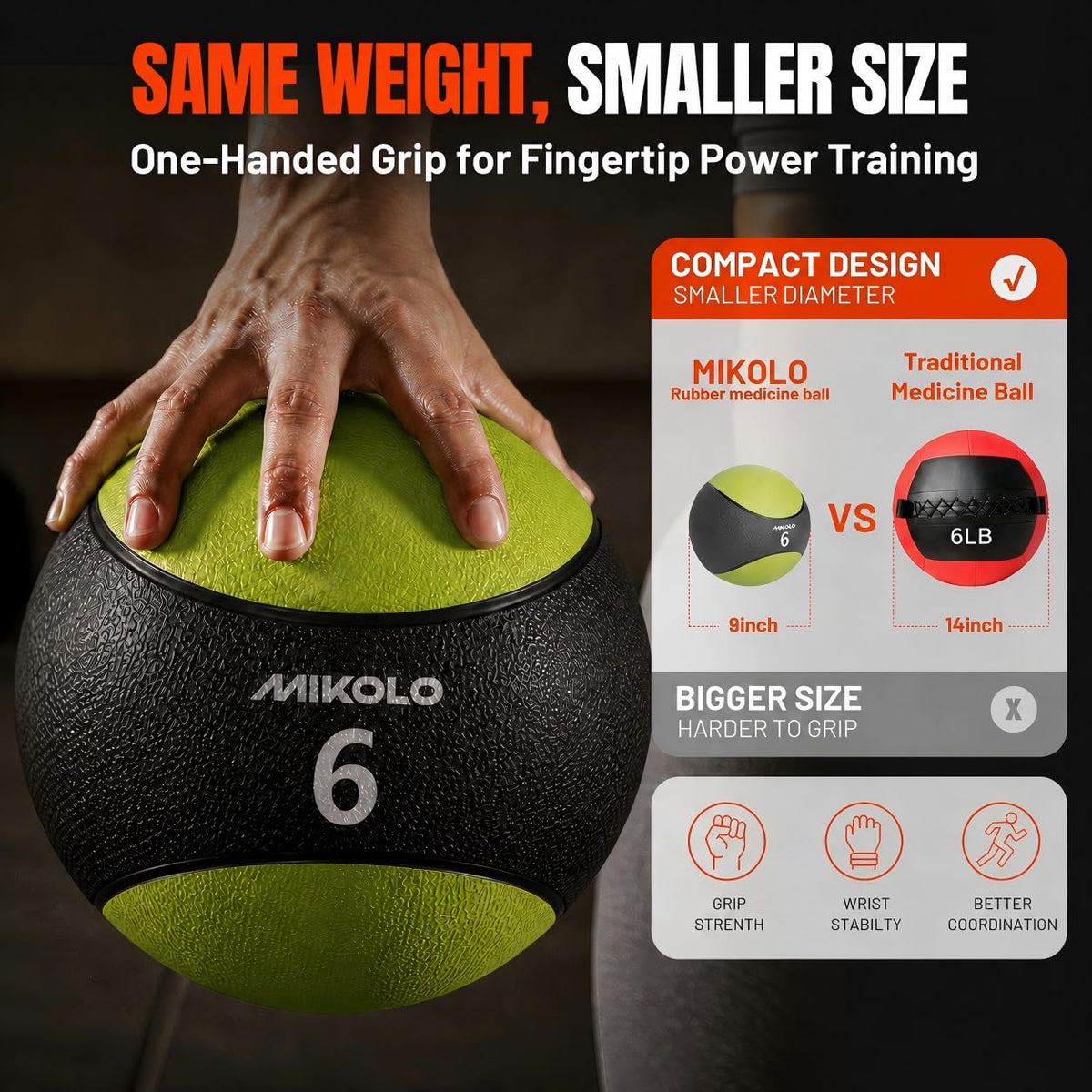 Rubber Slam Ball with High-Grip Textured Surface