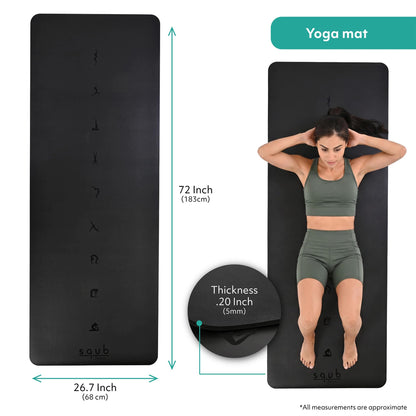 5mm Non-Slip Yoga Mat with Natural Rubber Grip