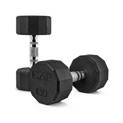 Rubber Hex Dumbbells with Comfort Grip Handles