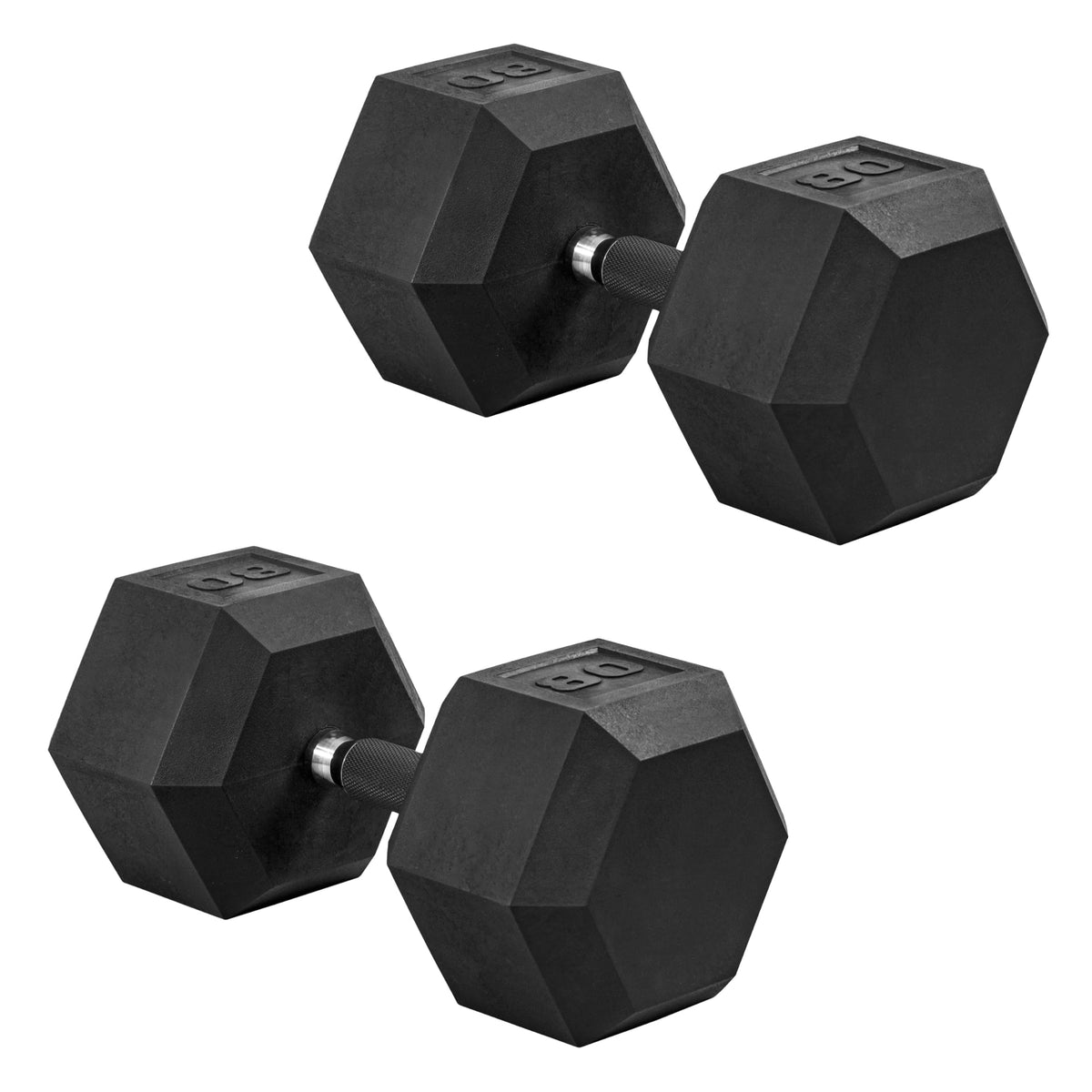Rubber Hex Dumbbells with Comfort Grip Handles