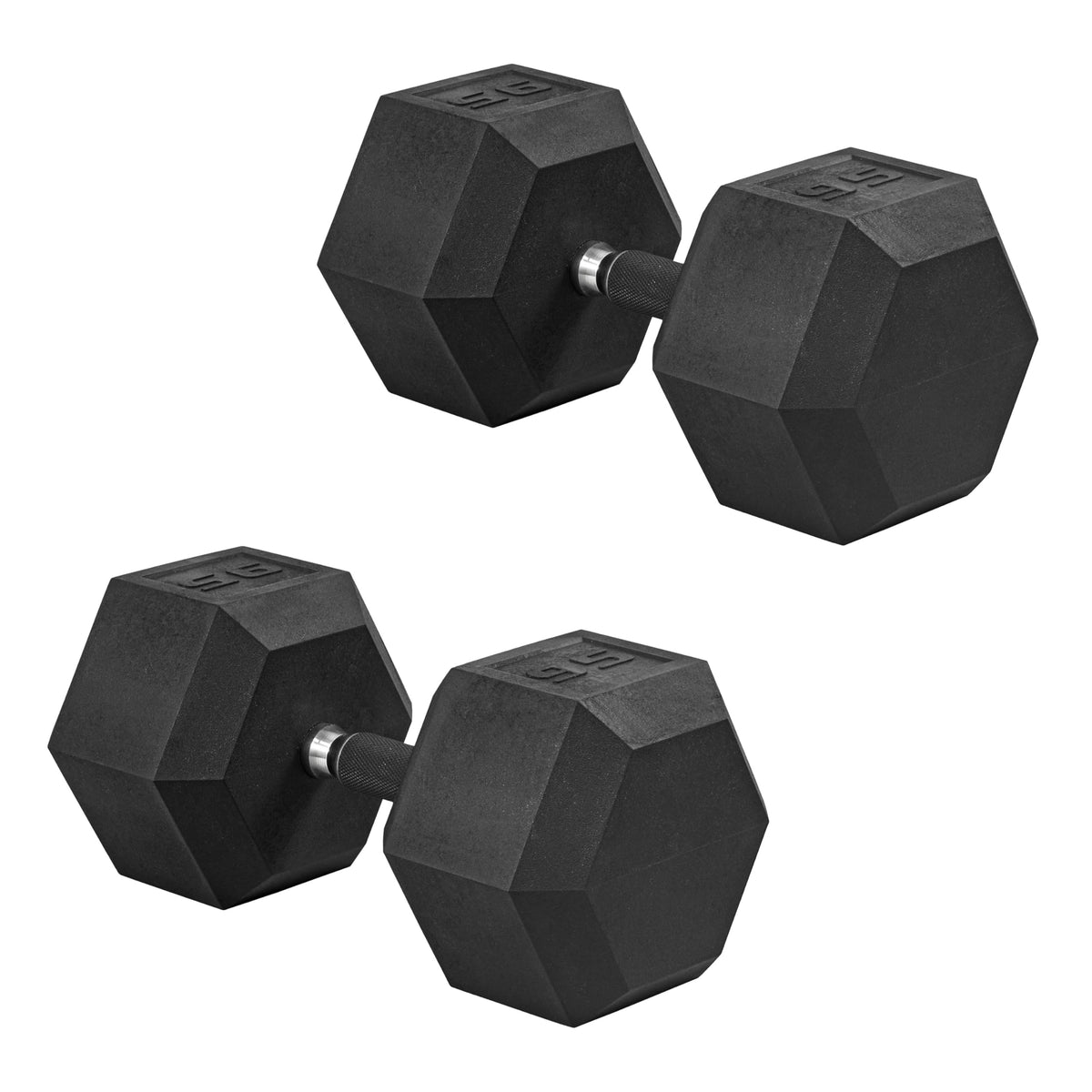 Rubber Hex Dumbbells with Comfort Grip Handles