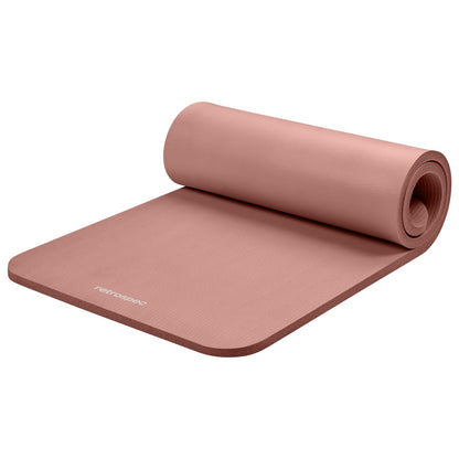1-Inch Thick Yoga Mat with Carry Strap & Non-Slip Grip