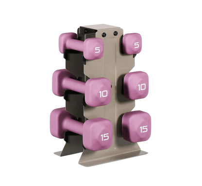 Neoprene Dumbbell Set with Compact Storage Rack