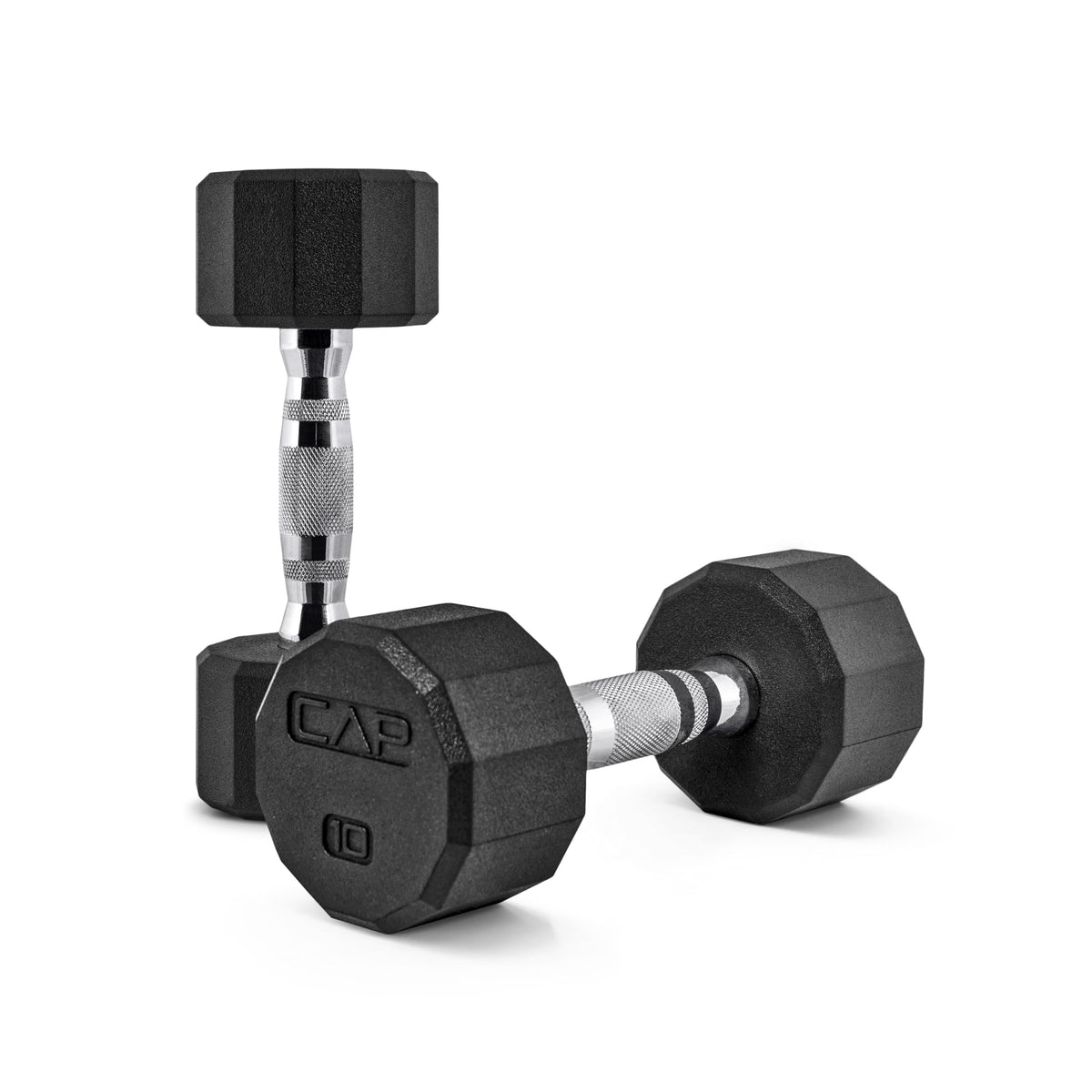 Rubber Hex Dumbbells with Comfort Grip Handles