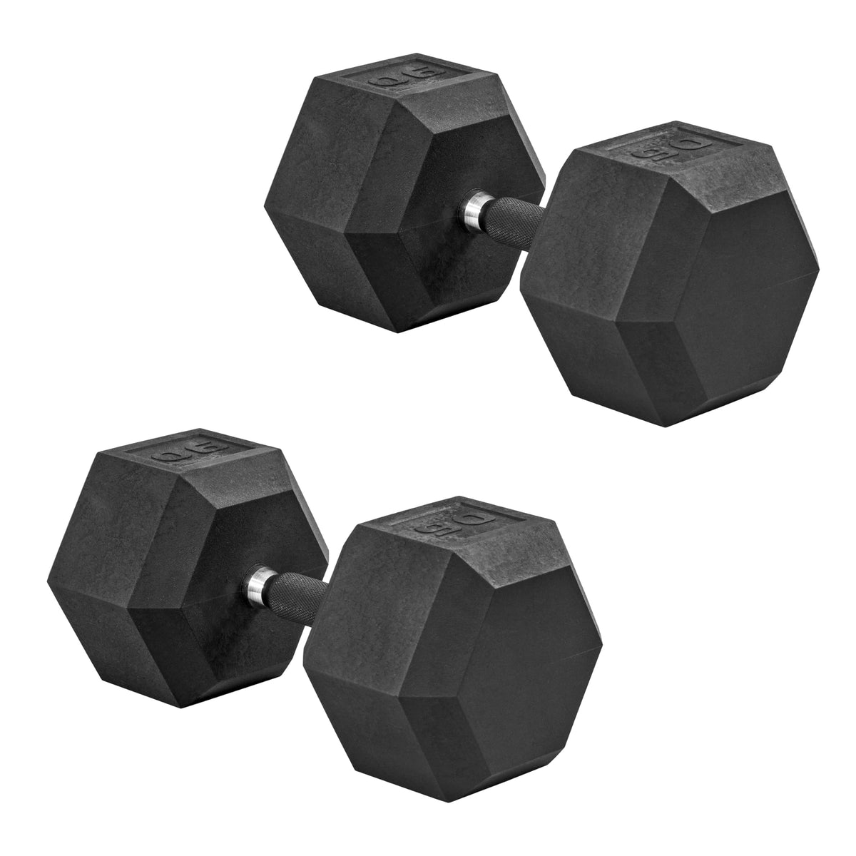 Rubber Hex Dumbbells with Comfort Grip Handles