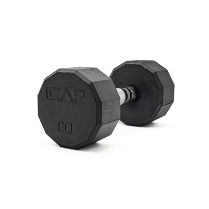 Rubber Hex Dumbbell with Chrome Comfort Grip