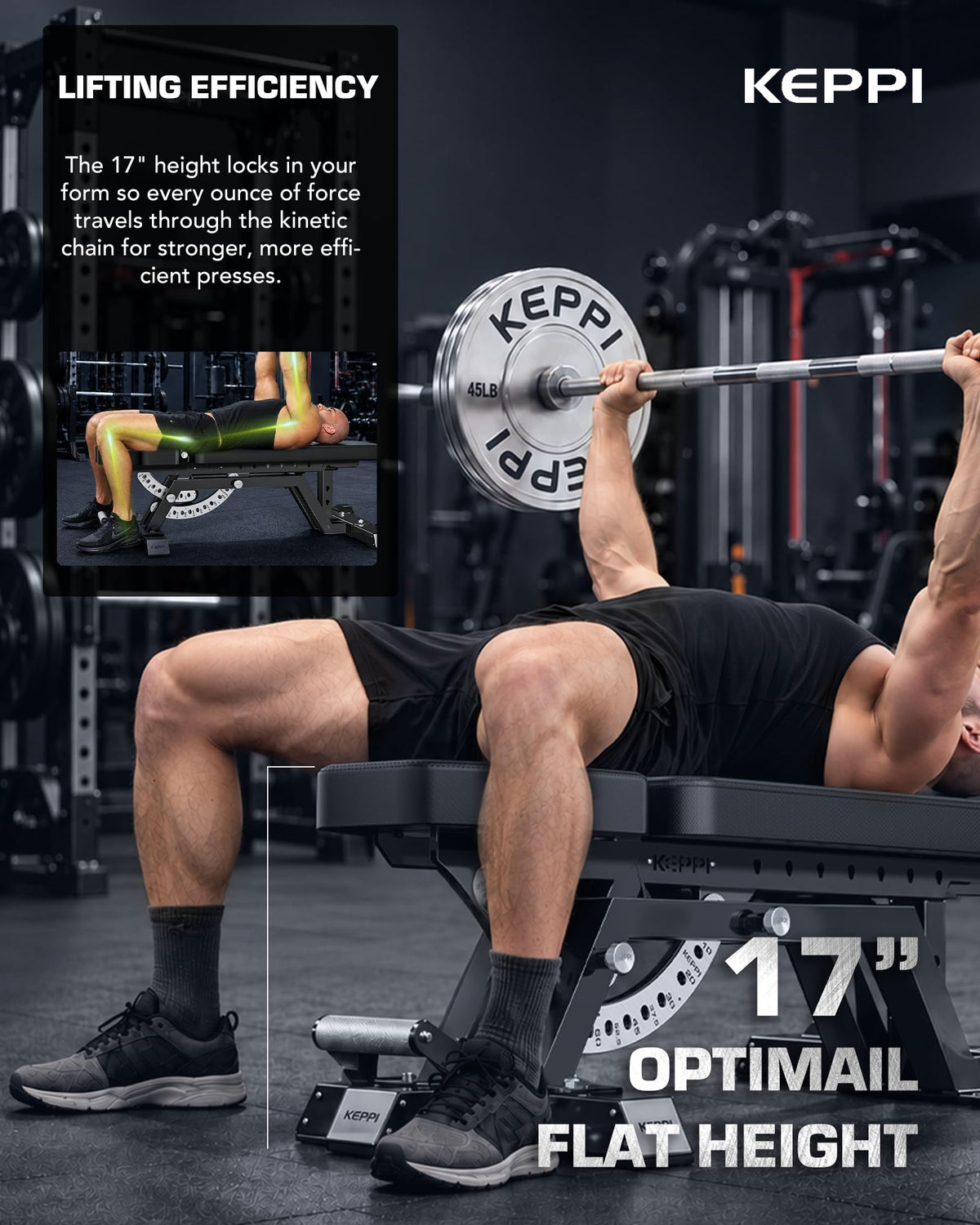 Commercial FID Weight Bench for Versatile Training