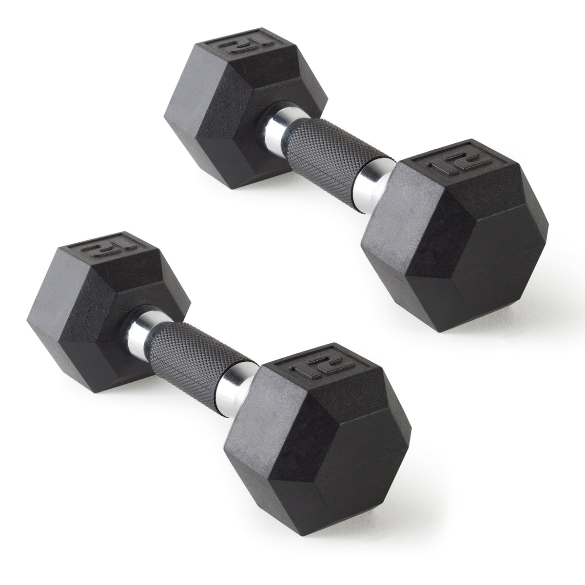 Rubber Hex Dumbbells with Comfort Grip Handles
