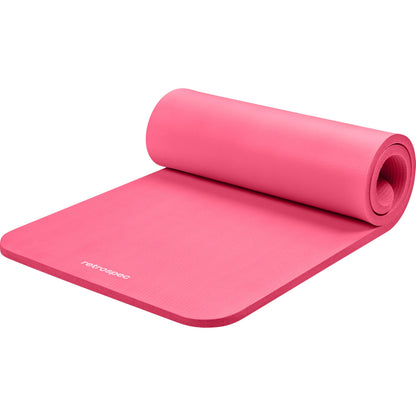 1-Inch Thick Yoga Mat with Carry Strap & Non-Slip Grip