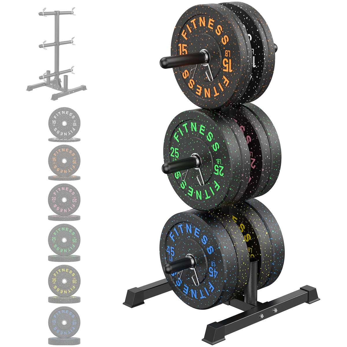 Olympic Barbell Set with Bumper Plates & Rack