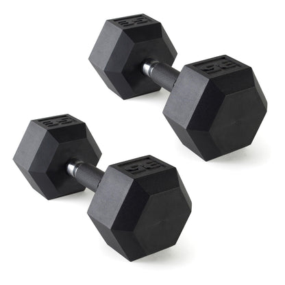 Rubber Hex Dumbbells with Comfort Grip Handles