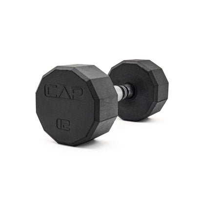 Rubber Hex Dumbbell with Chrome Comfort Grip