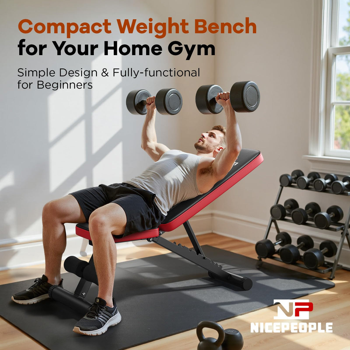 660LB Foldable Weight Bench with 8 Backrest Positions