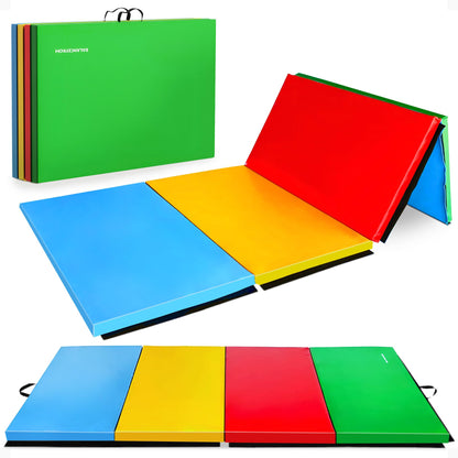 4-Panel Folding Gym Mat with 2-Inch Thick Padding
