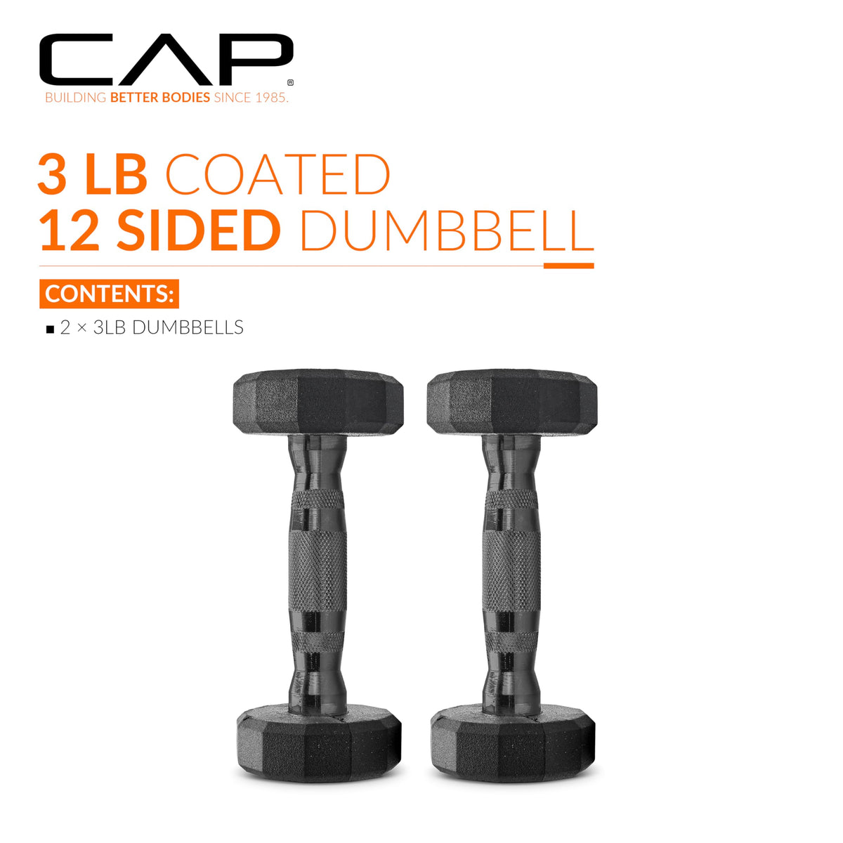 Rubber Hex Dumbbells with Comfort Grip Handles