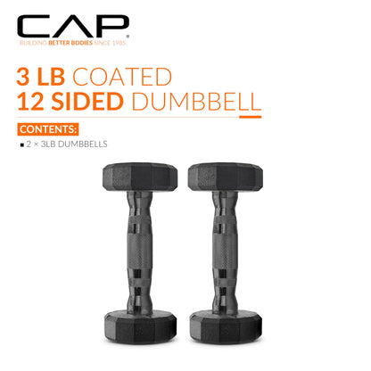Rubber Hex Dumbbells with Comfort Grip Handles
