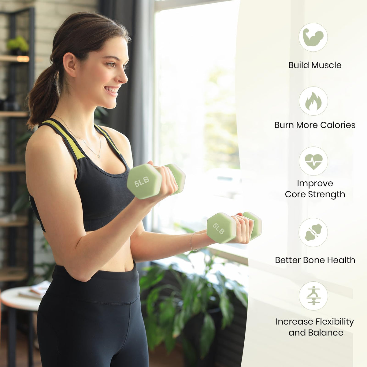 Neoprene Hex Dumbbell Pair with Anti-Slip Grip