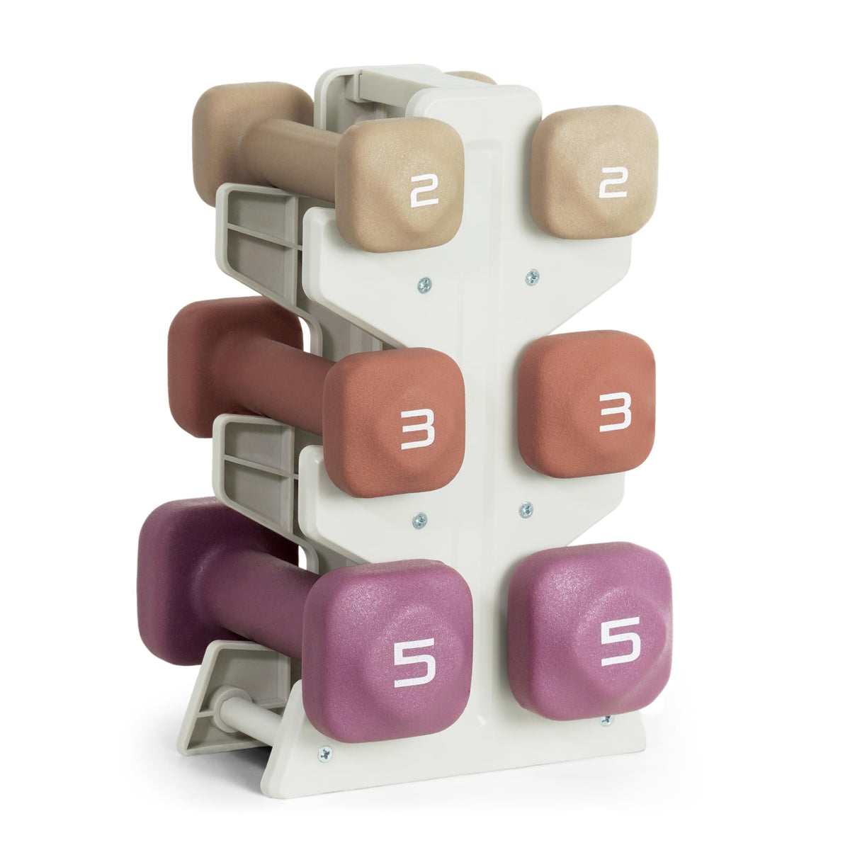 Neoprene Dumbbell Set with Compact Storage Rack