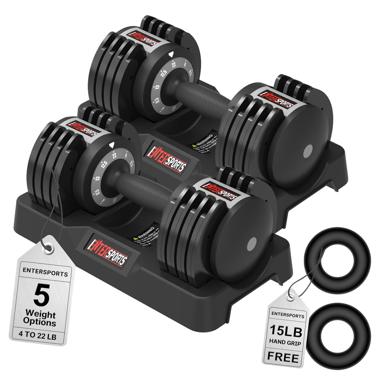Quick-Adjust Dumbbell with Space-Saving Design