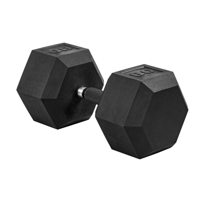 Rubber Hex Dumbbell with Chrome Comfort Grip