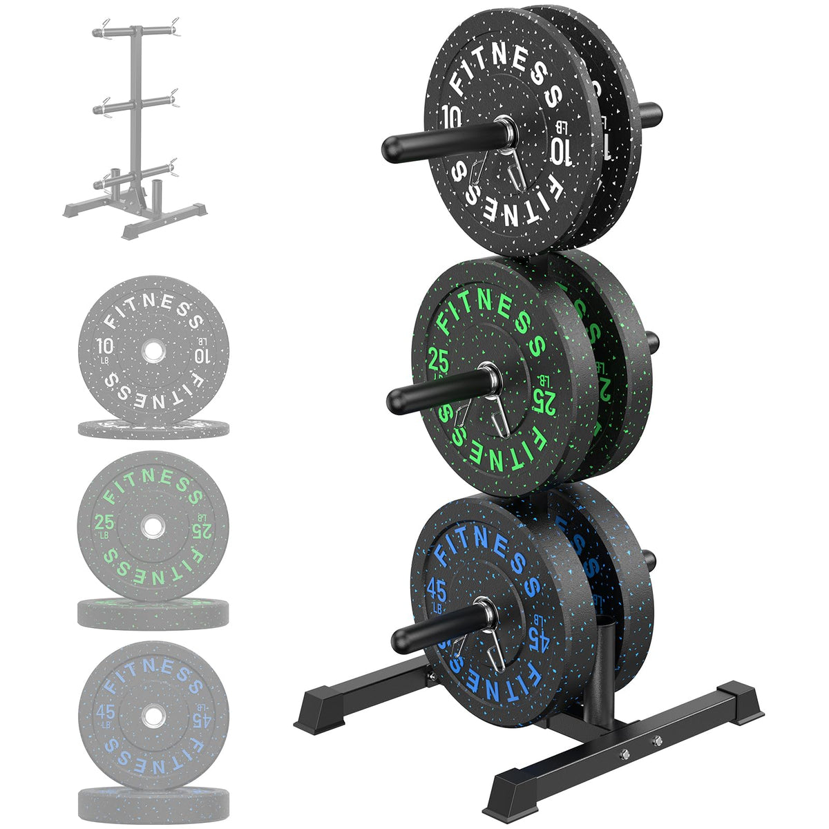 Olympic Barbell Set with Bumper Plates & Rack