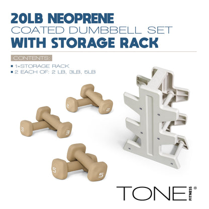 Neoprene Dumbbell Set with Compact Storage Rack