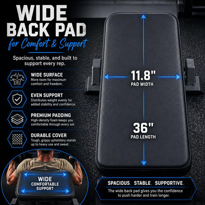 Adjustable Weight Bench with Space-Saving Fold