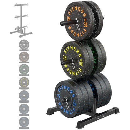 Olympic Barbell Set with Bumper Plates & Rack