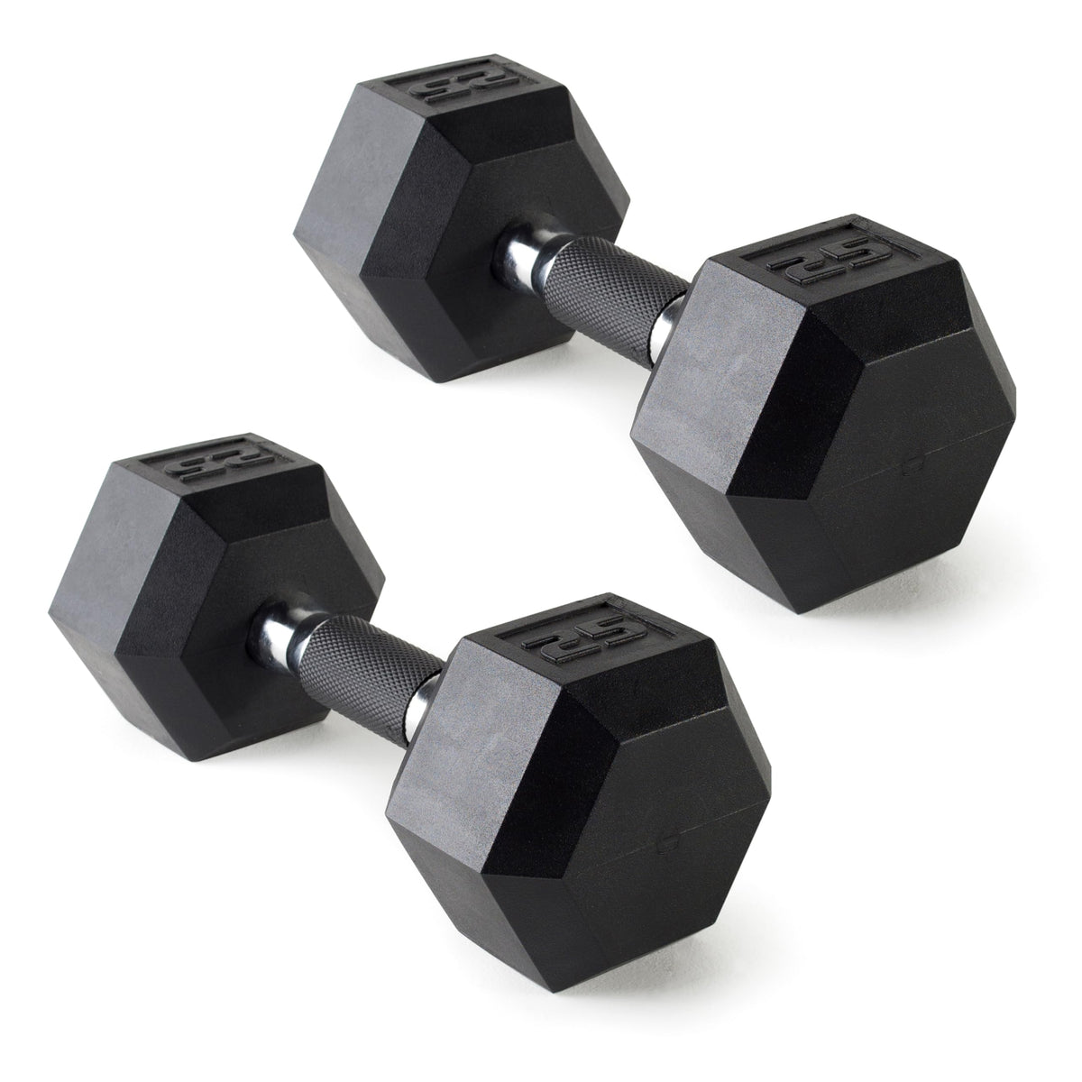 Rubber Hex Dumbbells with Comfort Grip Handles