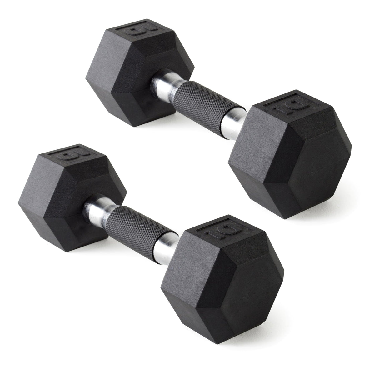 Rubber Hex Dumbbells with Comfort Grip Handles