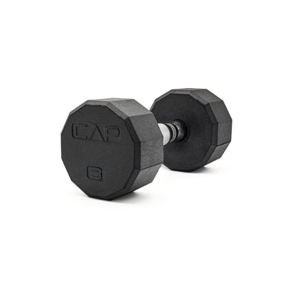 Rubber Hex Dumbbell with Chrome Comfort Grip