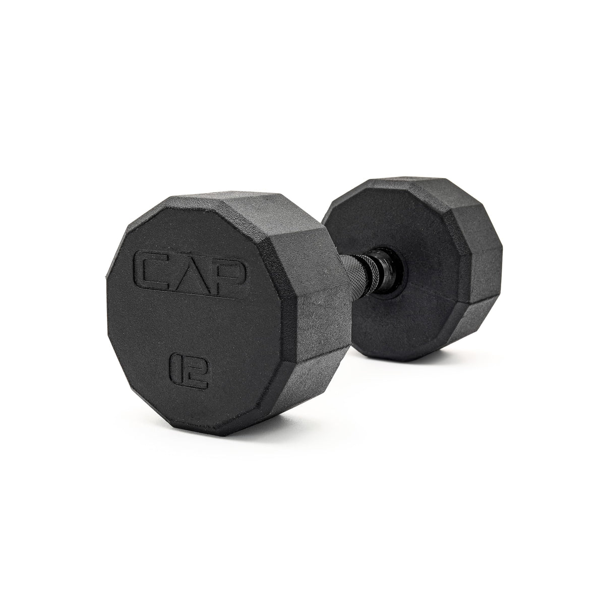 Rubber Hex Dumbbell with Chrome Comfort Grip