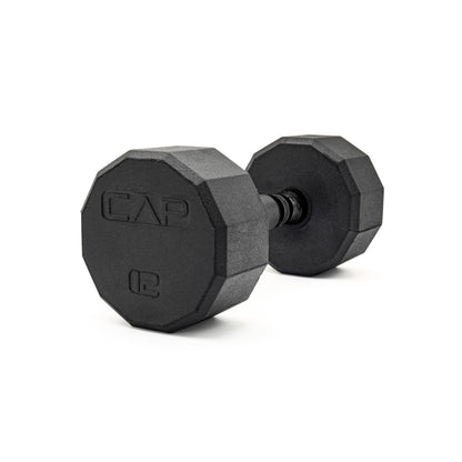 Rubber Hex Dumbbell with Chrome Comfort Grip