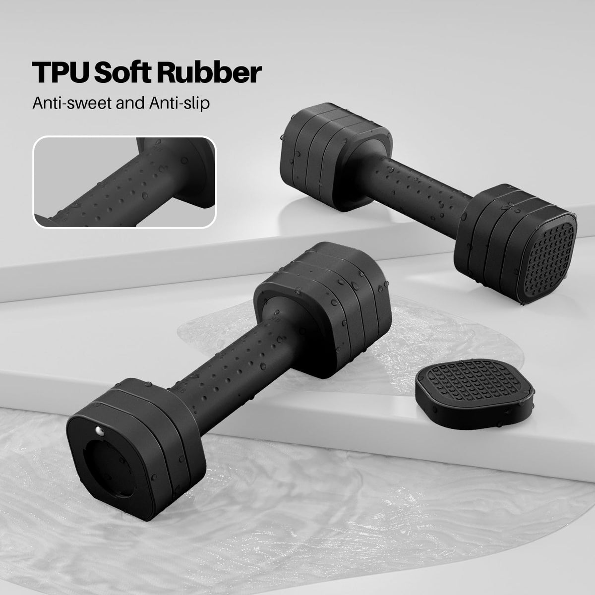 4-in-1 Adjustable Dumbbells with Soft-Grip Handles