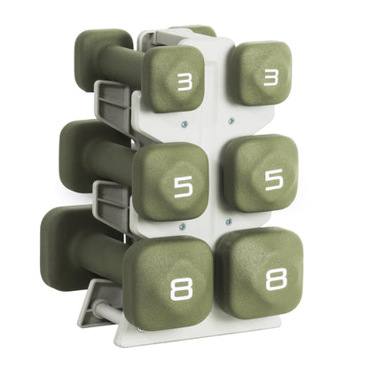 Neoprene Dumbbell Set with Compact Storage Rack
