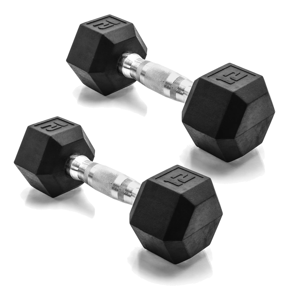 Rubber Hex Dumbbells with Comfort Grip Handles