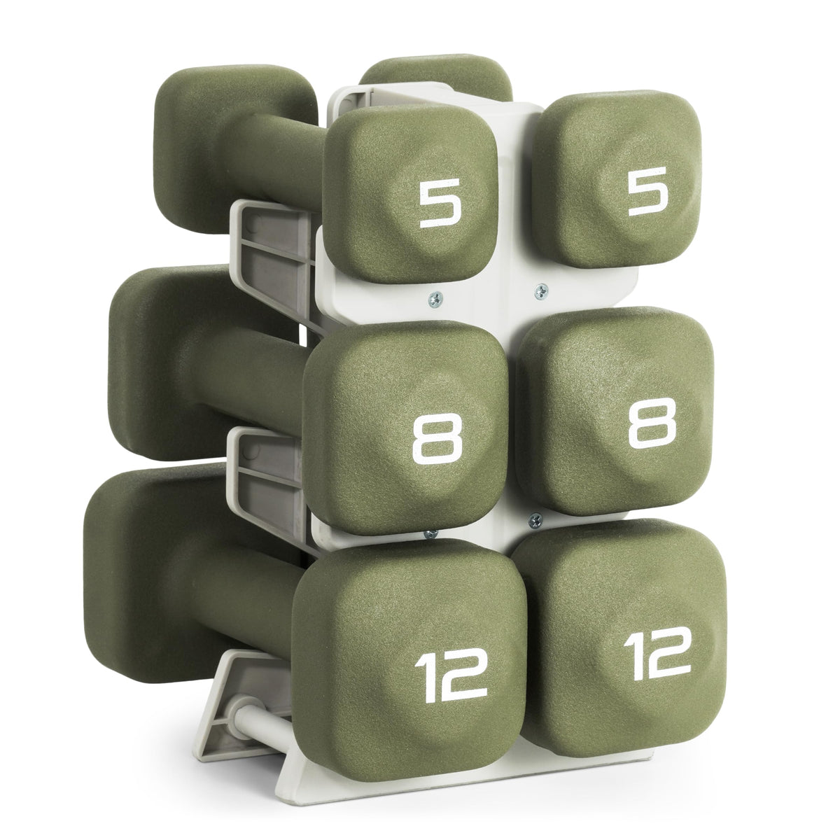 Neoprene Dumbbell Set with Compact Storage Rack