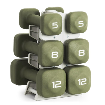 Neoprene Dumbbell Set with Compact Storage Rack