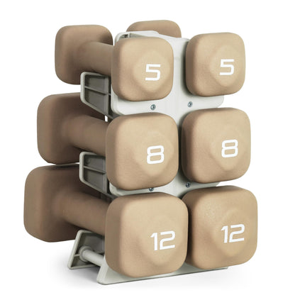 Neoprene Dumbbell Set with Compact Storage Rack