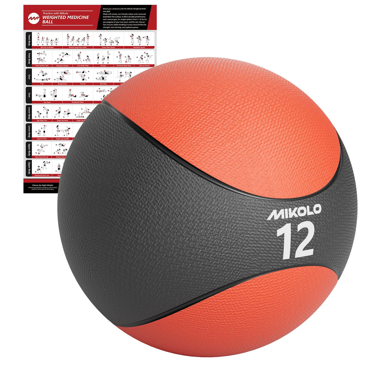 Rubber Slam Ball with High-Grip Textured Surface