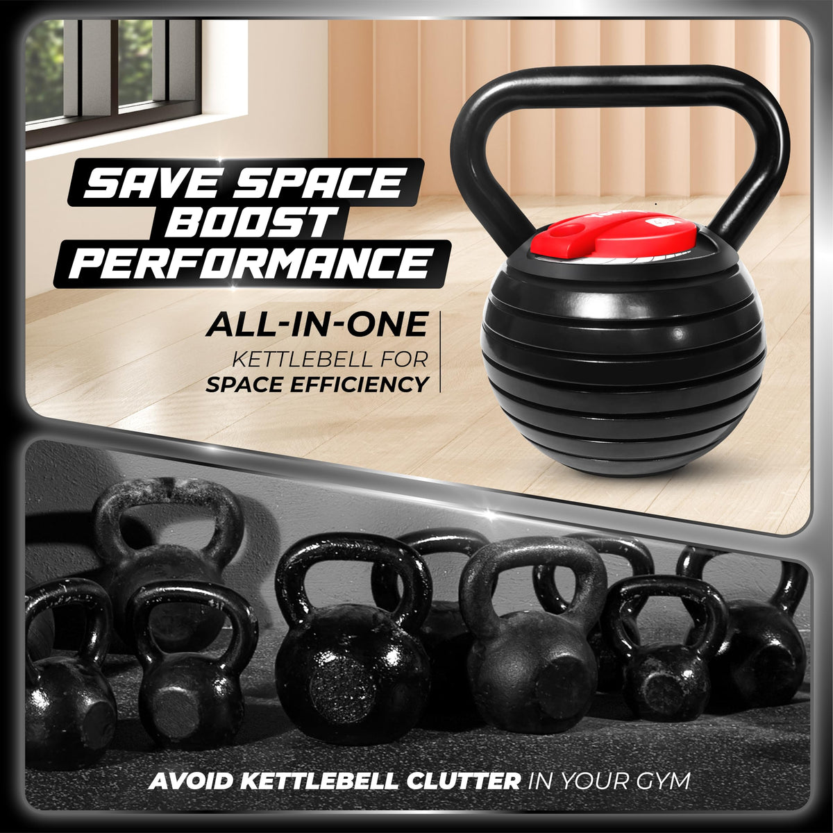 Adjustable Kettlebell Set with Space-Saving Design