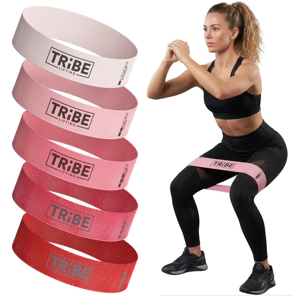 Fabric Resistance Band Set for Legs & Glutes