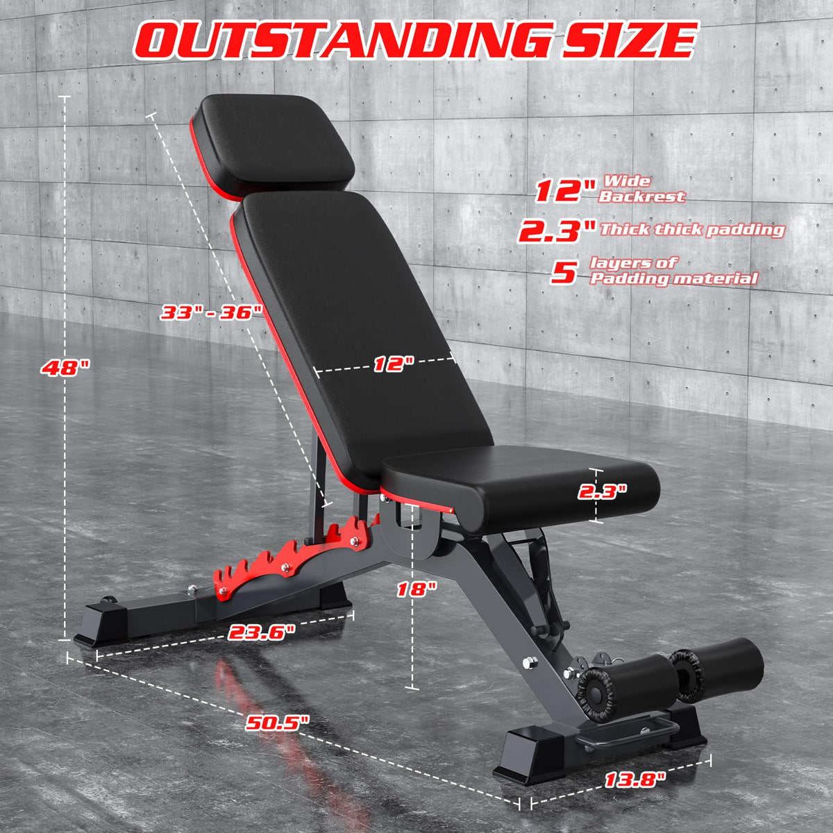 1200LB Adjustable Weight Bench for Full-Body Training