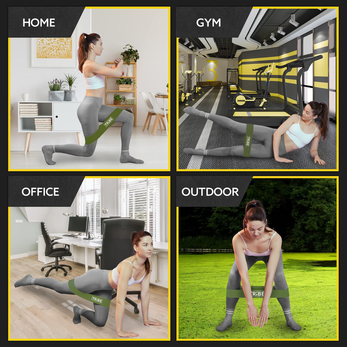 Fabric Resistance Band Set for Legs & Glutes