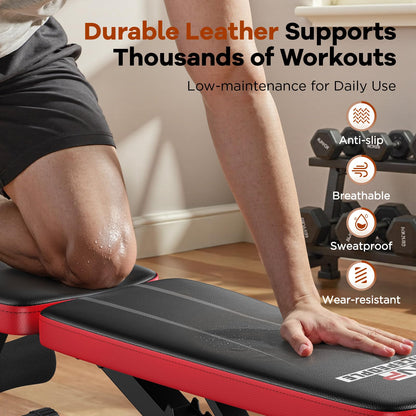 660LB Foldable Weight Bench with 8 Backrest Positions