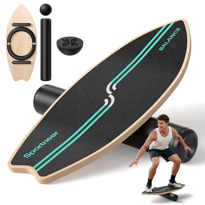 8-in-1 Wooden Balance Board for Surf Training