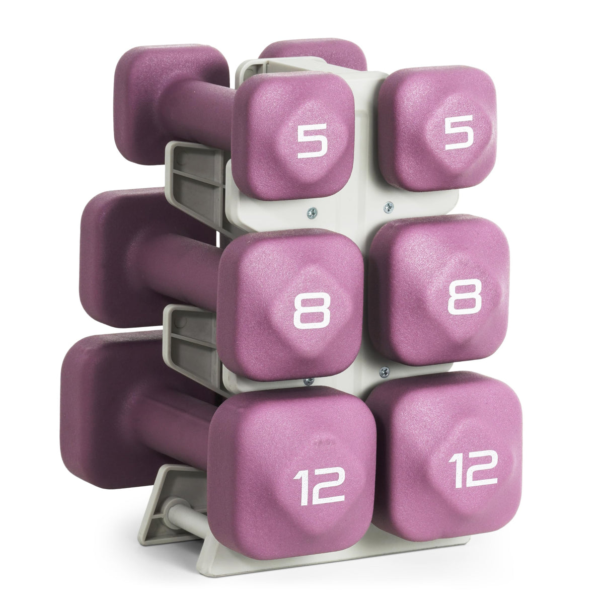 Neoprene Dumbbell Set with Compact Storage Rack