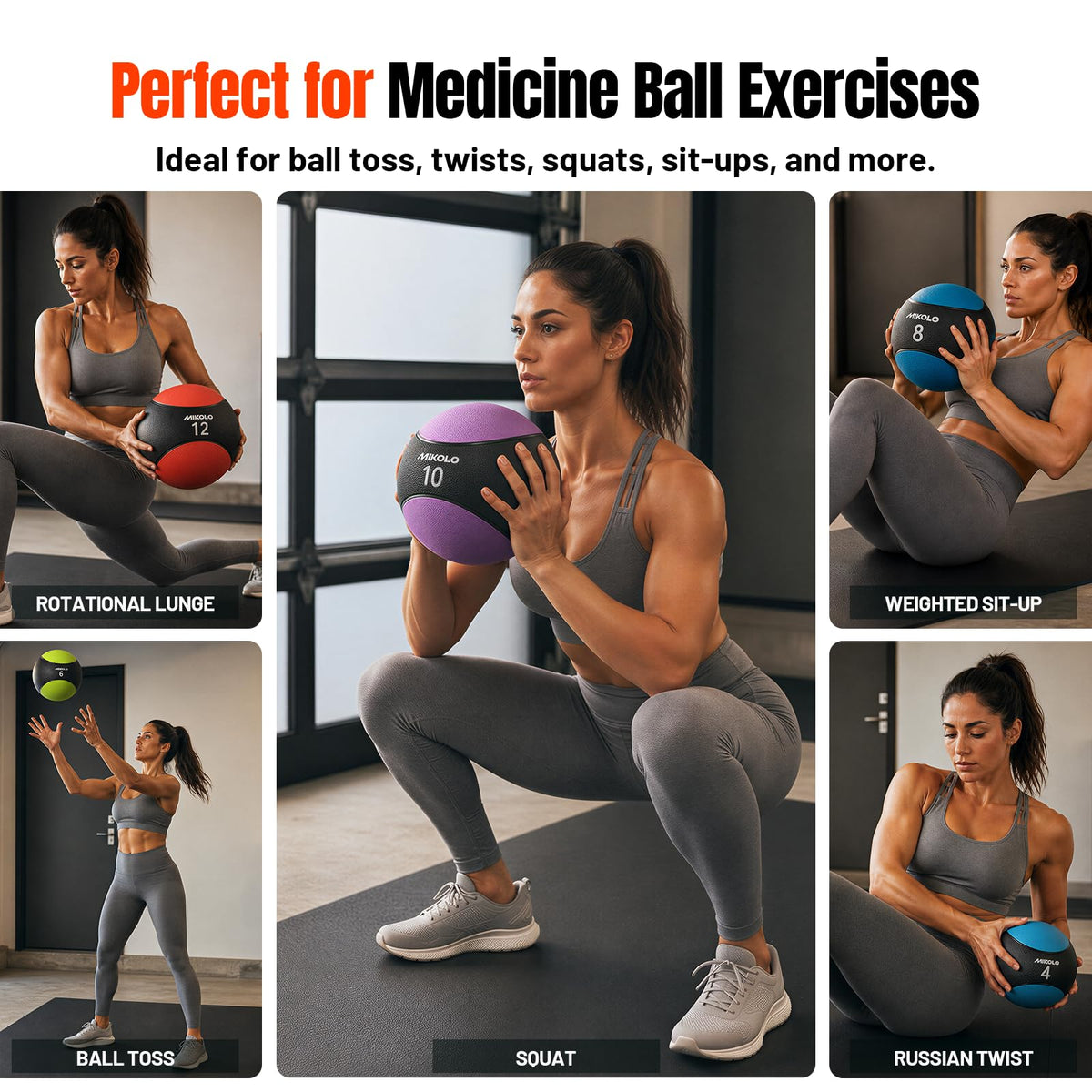 Rubber Slam Ball with High-Grip Textured Surface