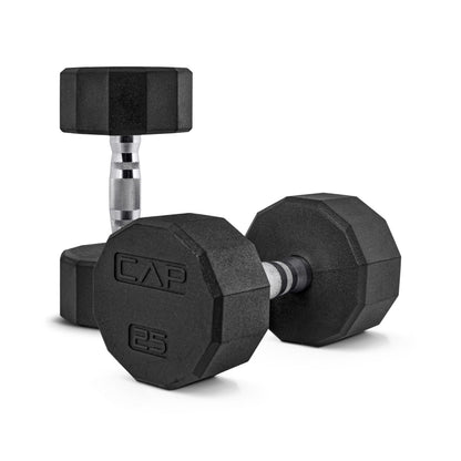 Rubber Hex Dumbbells with Comfort Grip Handles