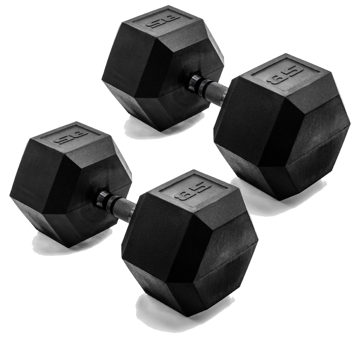 Rubber Hex Dumbbells with Comfort Grip Handles
